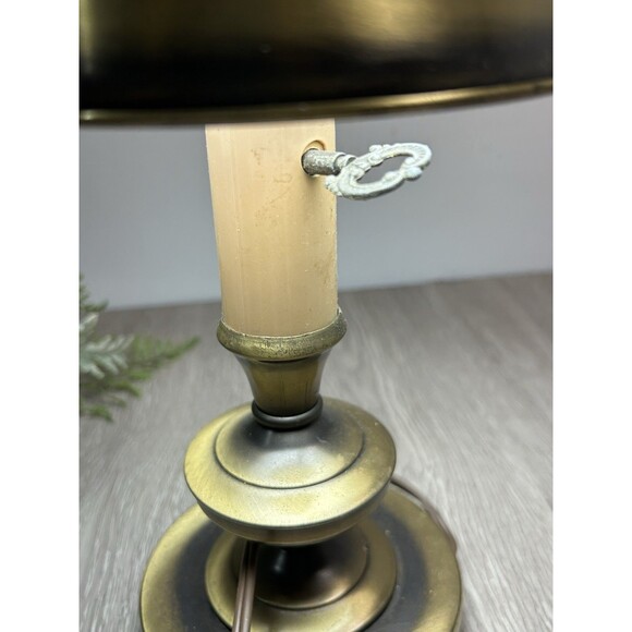 Vintage MCM Brass Toleware Accent Lamp For Vanity Nightstand 14” - Picture 4 of 13